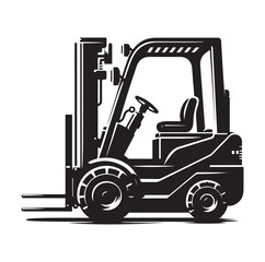 a forklift machine silhouette vector illustration