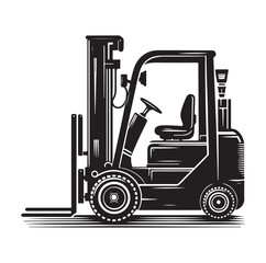 a forklift machine silhouette vector illustration