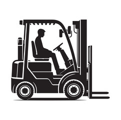 a forklift machine silhouette vector illustration