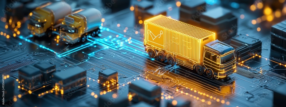 Aufkleber abstract diagram of supply chain data flow from producer to consumer