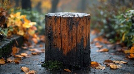 Fototapeta premium a wooden post with cracks