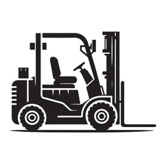 a forklift machine silhouette vector illustration