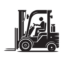 a forklift machine silhouette vector illustration
