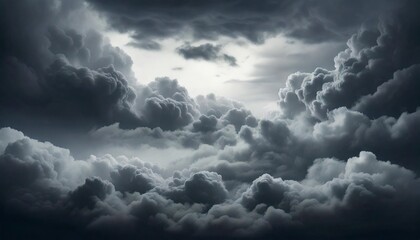 Obraz premium sky was thickly overcast, dark gray in color, filled with heavy clouds that covered