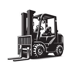 a forklift machine silhouette vector illustration