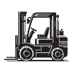 a forklift machine silhouette vector illustration