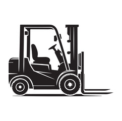 a forklift machine silhouette vector illustration