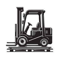 a forklift machine silhouette vector illustration