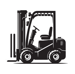a forklift machine silhouette vector illustration