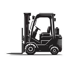 a forklift machine silhouette vector illustration