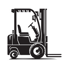 a forklift machine silhouette vector illustration