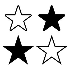 Obraz premium Star or favorite flat icon black and white for apps and websites