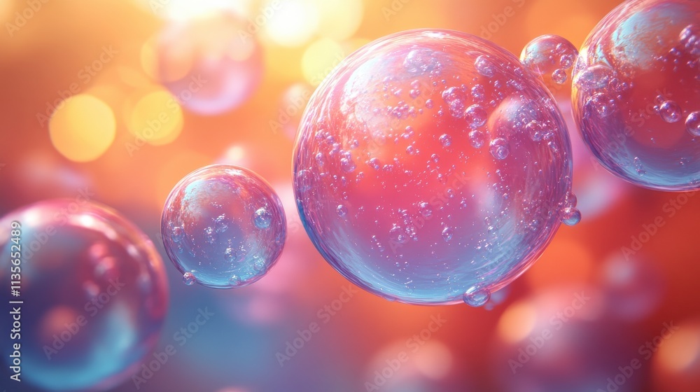 Aufkleber abstract 3d animation of a colorful bubble video loo