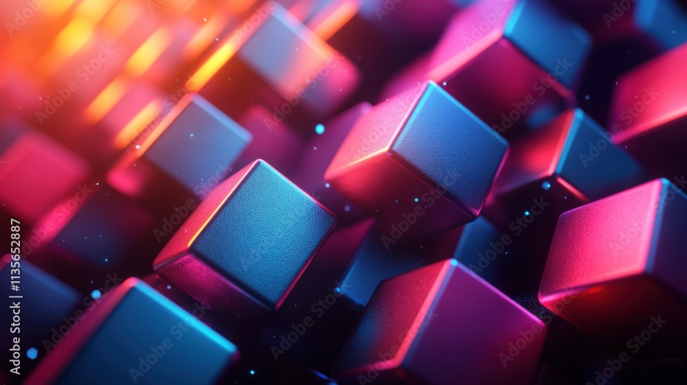 Poster abstract 3d animation of geometric backgroun