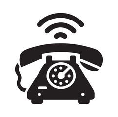 Landline Telephone Icon silhouette vector illustration