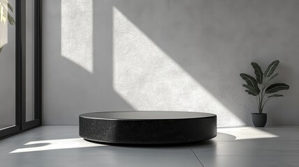  Modern Black Stone Display - Perfect for Product Mockups & Minimalism