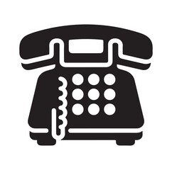 Landline Telephone Icon silhouette vector illustration