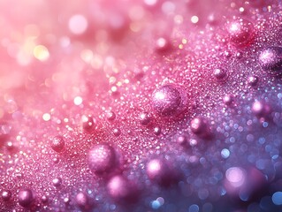 Pink and Purple Glitter Background With Water Droplets