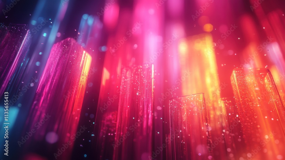 Aufkleber abstract 3d render colorful background animation with reeded glass effect seamless looped vide