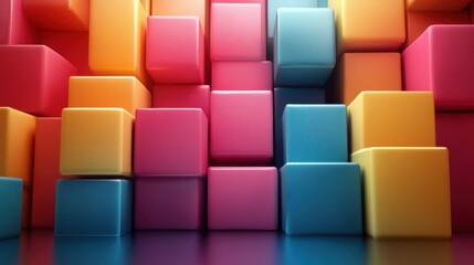 Obraz premium abstract 3d render colorful geometric background with cubes modern animation motion design seamless looped vide