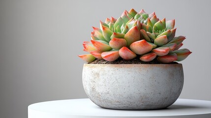 succulent in a pot on a light background