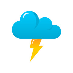 Blue cloud thunderstorm rainy season icon vector design