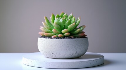 succulent in a pot on a light background