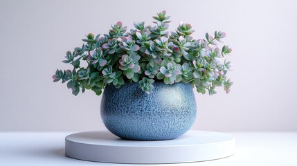 succulent in a pot on a light background