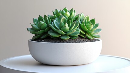 succulent in a pot on a light background
