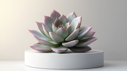 succulent in a pot on a light background