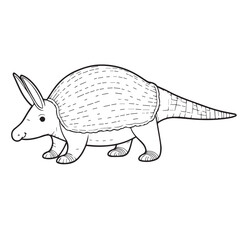 Armadillo  line art vector on white background