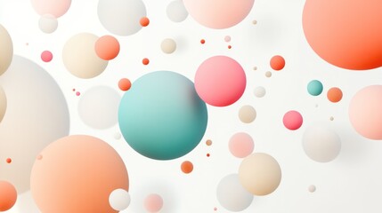 Abstract Colorful Floating Spheres Background: A Whimsical 3D Render of Pastel Bubbles in Motion