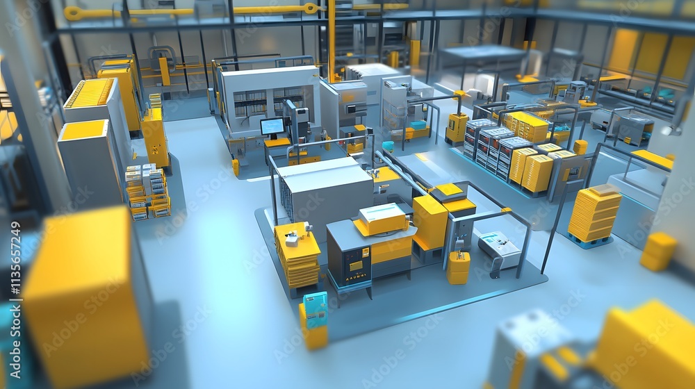 Aufkleber A modern professional introducing IoT-powered productivity tools with interactive 3D workflows and minimalistic 2D task summaries