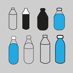 vector set of bottles