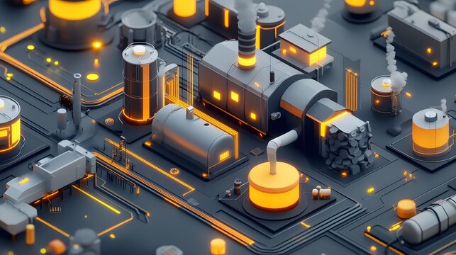 A dynamic demonstration of IoT tools with 3D glowing workflows and clean 2D summaries for professional teams