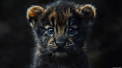 Fototapeta premium Adorable Wild Cat Cub Close-up Portrait