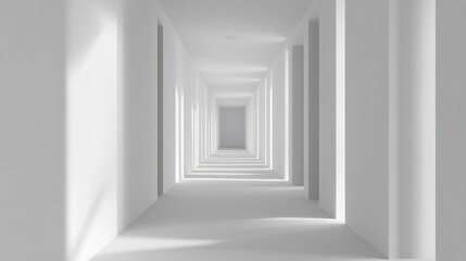 Obraz premium Endless White Corridor: Architectural Minimalism