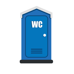 Portable restroom on a white background. Vector illustration