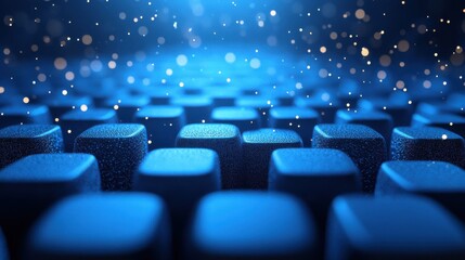 Obraz premium abstract 3d render geometric composition blue background desig