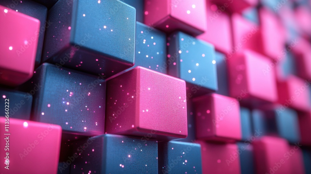 Poster abstract 3d render geometric composition with cubes seamless looped animatio