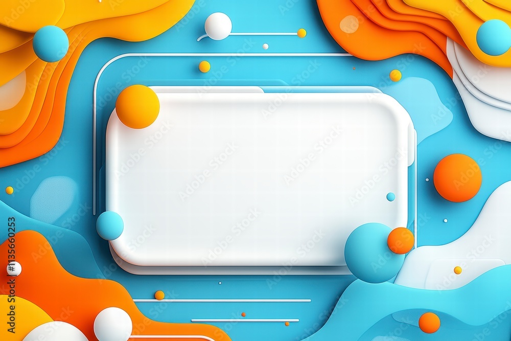 Poster abstract colorful 3d background with blank space.