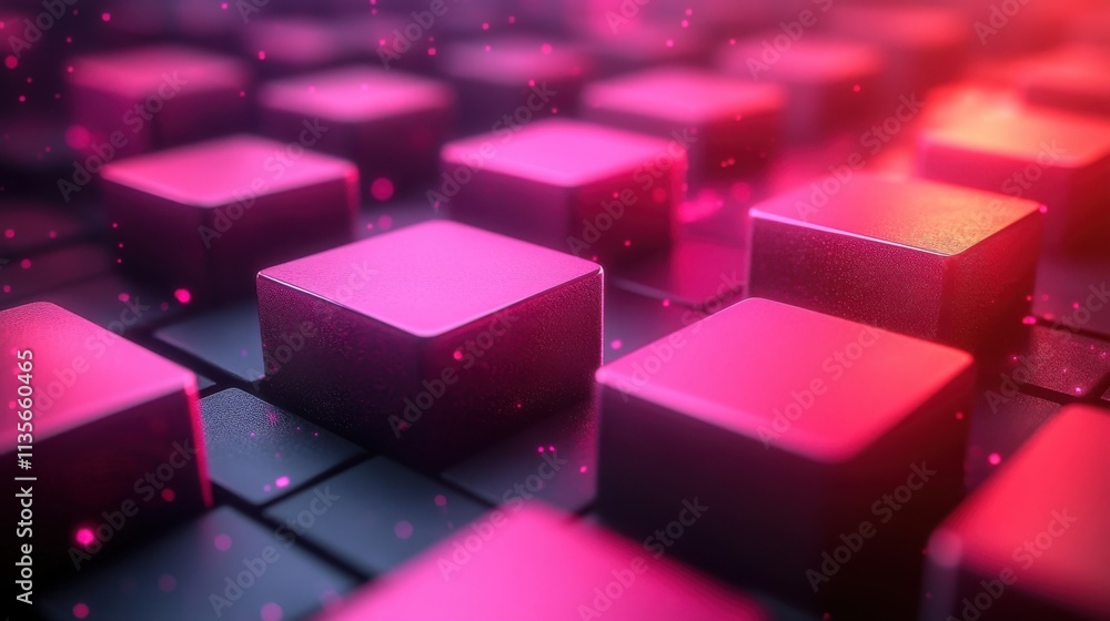 Poster abstract 3d render geometric surface with squares futuristic modern background desig