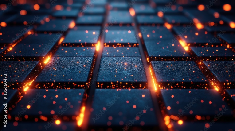 Poster abstract 3d render geometric surface with squares futuristic modern background desig