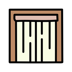 Hydroelectric energy dam filled design editable outline icon. Vector illustration.