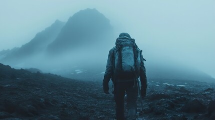 Misty Mountain Trek: A Solo Hiker's Journey