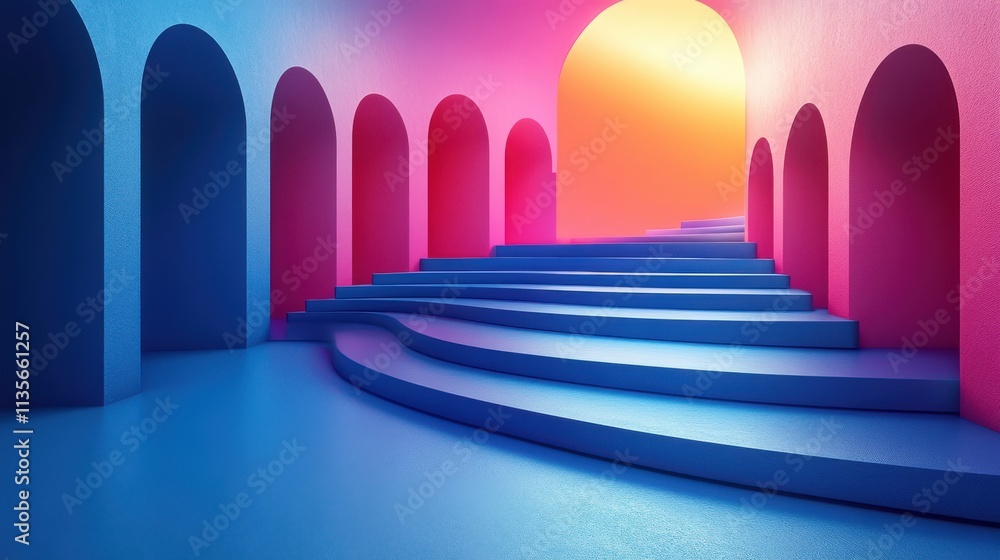 Aufkleber abstract 3d render modern background with geometric shapes graphic desig