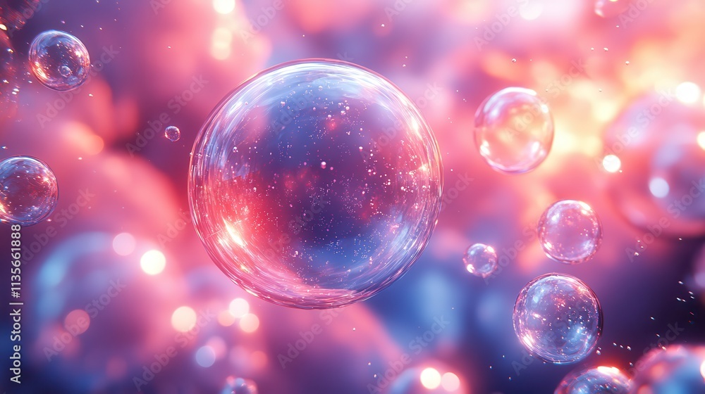 Aufkleber abstract 3d render of a bubble motion background design seamless looped animatio