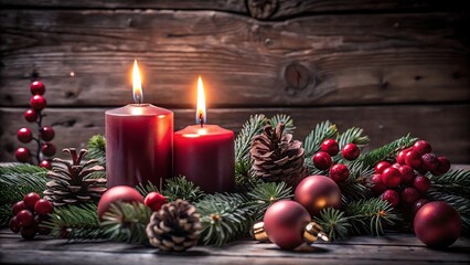 christmas still life with candle