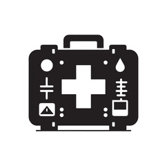 first aid kit box silhouette vector illustration