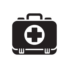 first aid kit box silhouette vector illustration